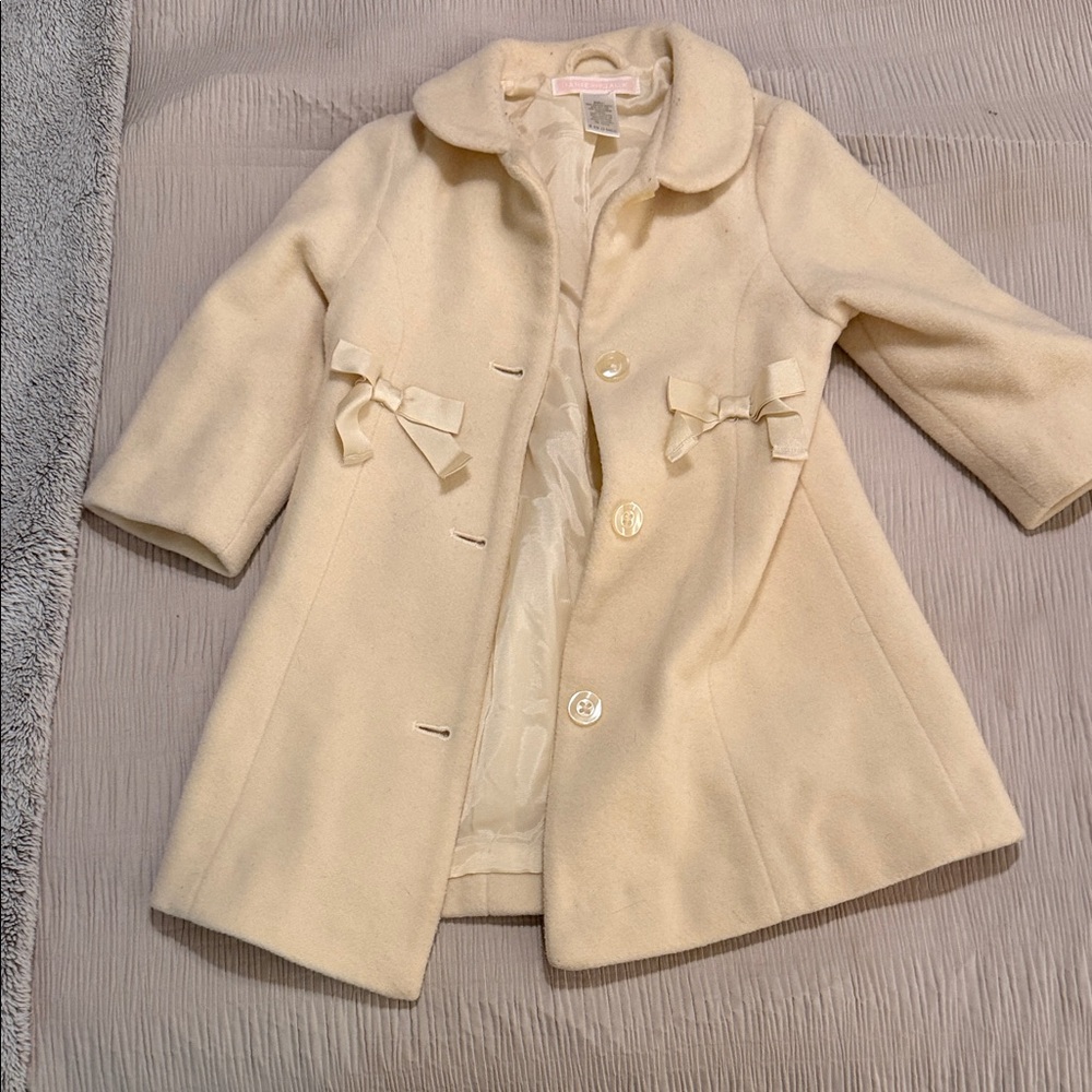 Janie and Jack Cream Coat 6-12 months